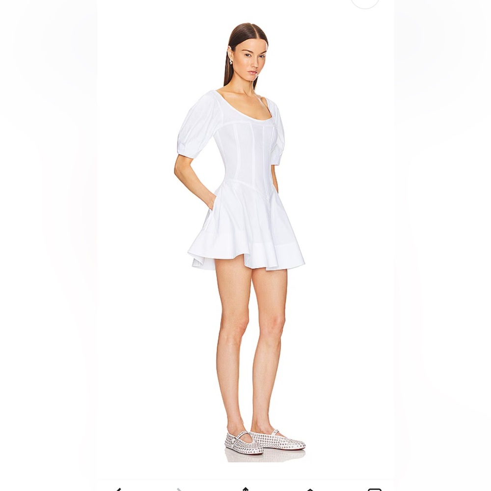 HELSA Poplin Sculptural Mini Dress Size Small S New Minimalist Capsule Wardrobe